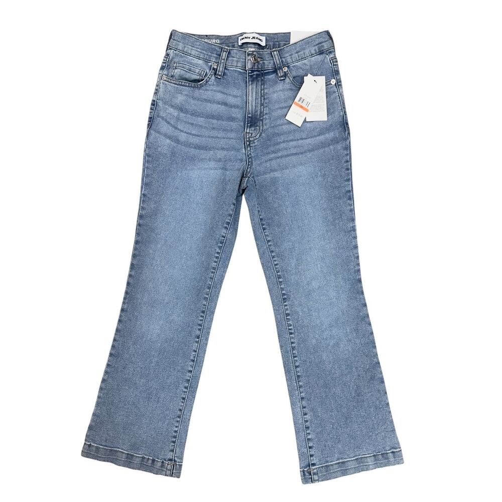 NWT Womens DKNY Sz 26 Williamsburg High Rise Flare Crop Jeans 25” Inseam NEW $79